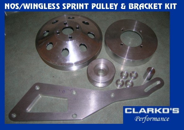 Wingless Sprint Aluminum Pulley / bracket (combo)